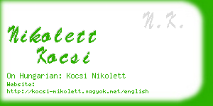 nikolett kocsi business card